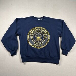 Vintage Soffee Navy Sweatshirt Mens M USA Military Midshipmen 90s Crewneck Cuffs